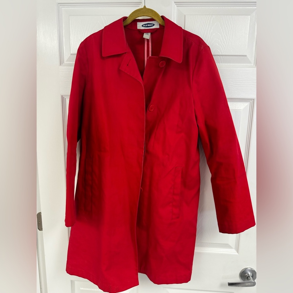 Old Navy Women's Vibrant Red Trench Coat